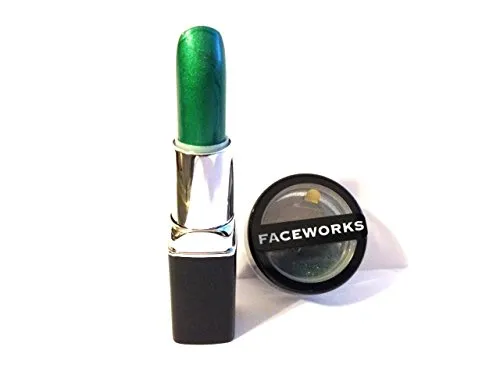 Lipstick & Glitter Combination Sets By FACEWORKS (Dark Winter Green Lipstick & Glitter)