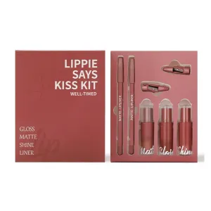 Long Lasting Lip Stain Set Matte Liquid Lipstick  Shimmer Lip Gloss   Plumping Lip Gloss   Lip Liner 5 In 1 Lipstick Set