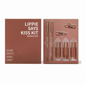 Long Lasting Lip Stain Set Matte Liquid Lipstick  Shimmer Lip Gloss   Plumping Lip Gloss   Lip Liner 5 In 1 Lipstick Set