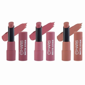M A R S M A T T E- LIPSTICK/boxset of 3 for woman /(02-Peaches & Nudes)