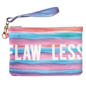 Makeup Bag 9.5 x 6 inch Cute Funny Striped Watercolor Strap Accessories Flawless Blue Print PU Leather Toiletry Zipper Travel Case Cosmetic Pink Portable Organizer Design Purse Pouch Storage