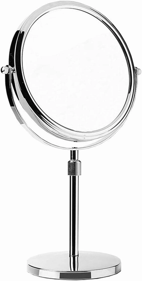 Makeup Mirror 360-degree Rotatable Double-Sided Magnifying Makeup Mirror Creative Mirror Can Lift and Adjust Desktop Dressing Mirror Lighted Makeup Mirror(17cm)