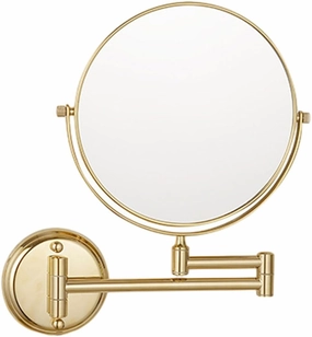 Makeup Mirror Magnification Wall Mounted, Makeup Mirror Wall Mounted Extra Long Arm, 360° Swivel Extend and Fold Magnifying Mirror Adjustable, Double Sided Bathroom Shaving Mirror