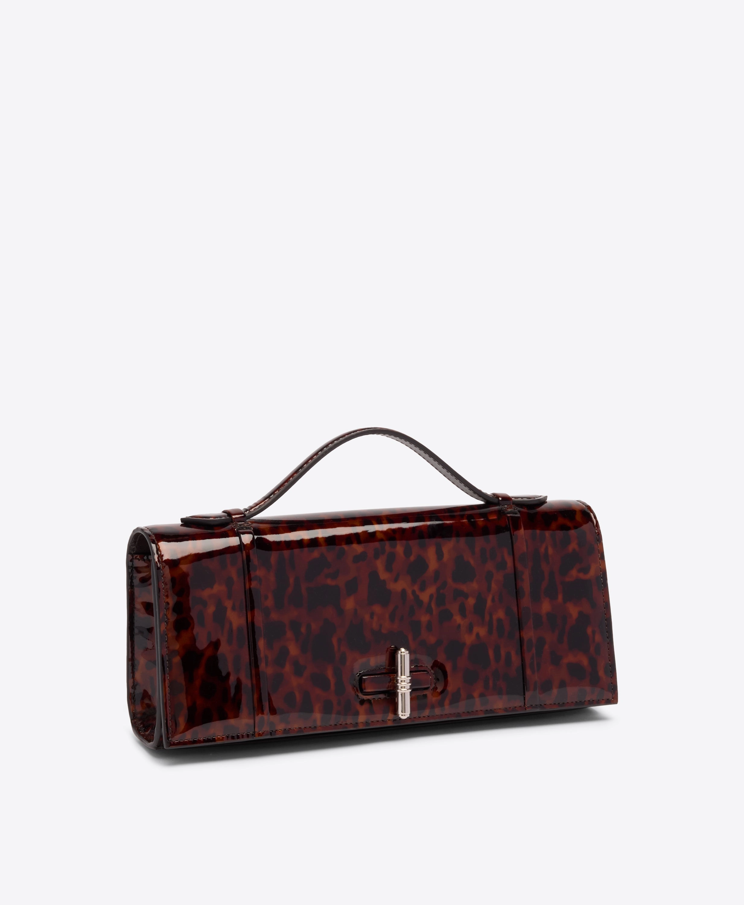 May Leopard Patent Clutch Bag