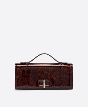 May Leopard Patent Clutch Bag