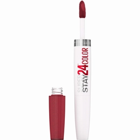 Maybelline New York Maybelline Super Stay 24 2-step Long Lasting Liquid Lipstick and Lip Balm, City Ablaze, 1 Kit, 930 City Ablaze, 1 count (Pack of 2)