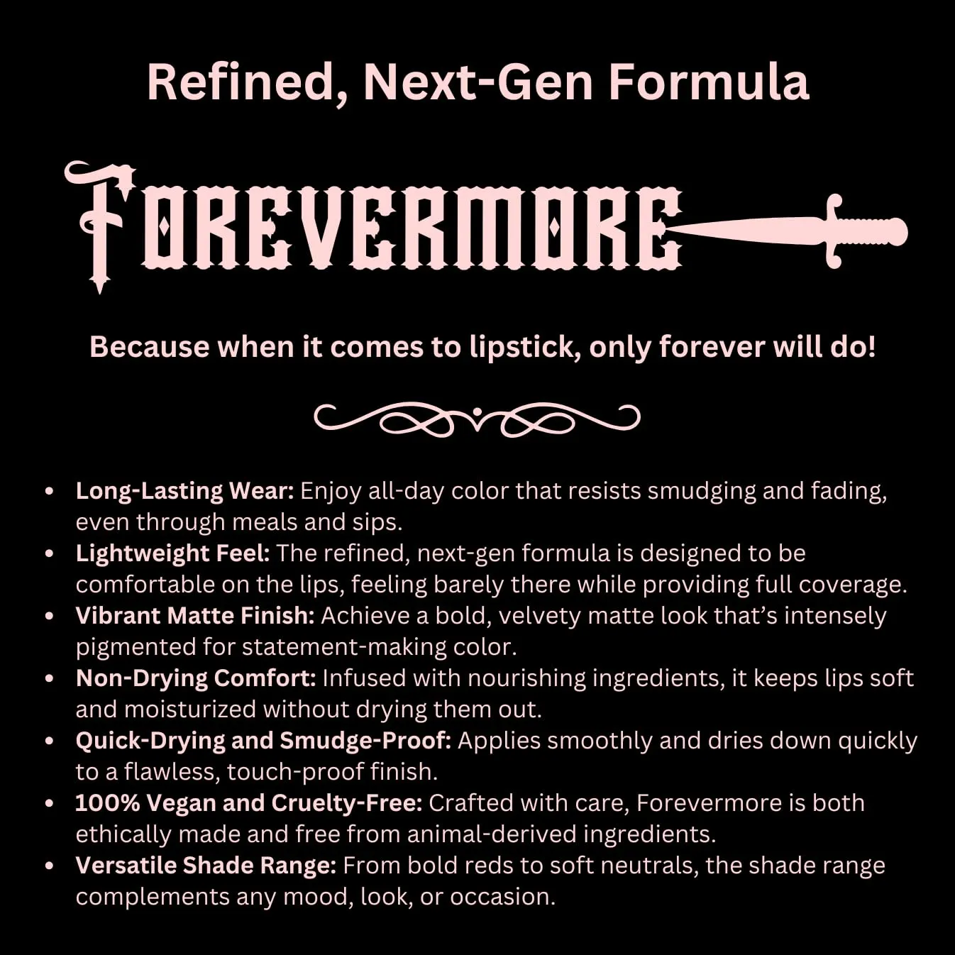 Medusa's Makeup Forevermore Liquid Matte Lipstick Bold, VelvetyMatte Finish - Long-Lasting Wear - Cruelty Free & Vegan (Bewitched, 2 fl oz)