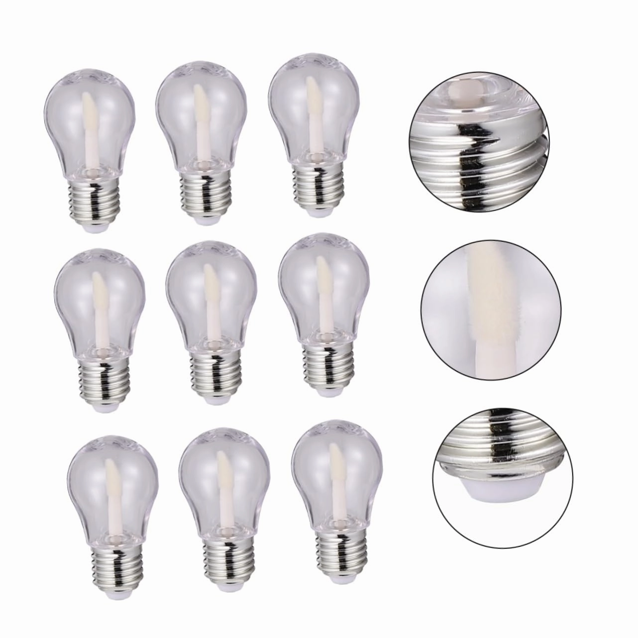 Mikinona 20pcs Tubes 6ml Empty Bulb-shaped Lip Gloss Containers Diy Lipstick Storage (silver)