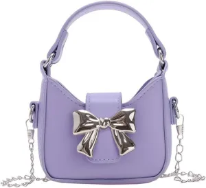 Mini Crossbody Purse, Bow Magnetic Buckle Handbag Shoulder Bag Great Gift Idea for Little Girls