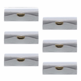 Motique Accessories Silver Solid Satin Ladies Lipstick Case With Mirror Purse Holder Set of 6
