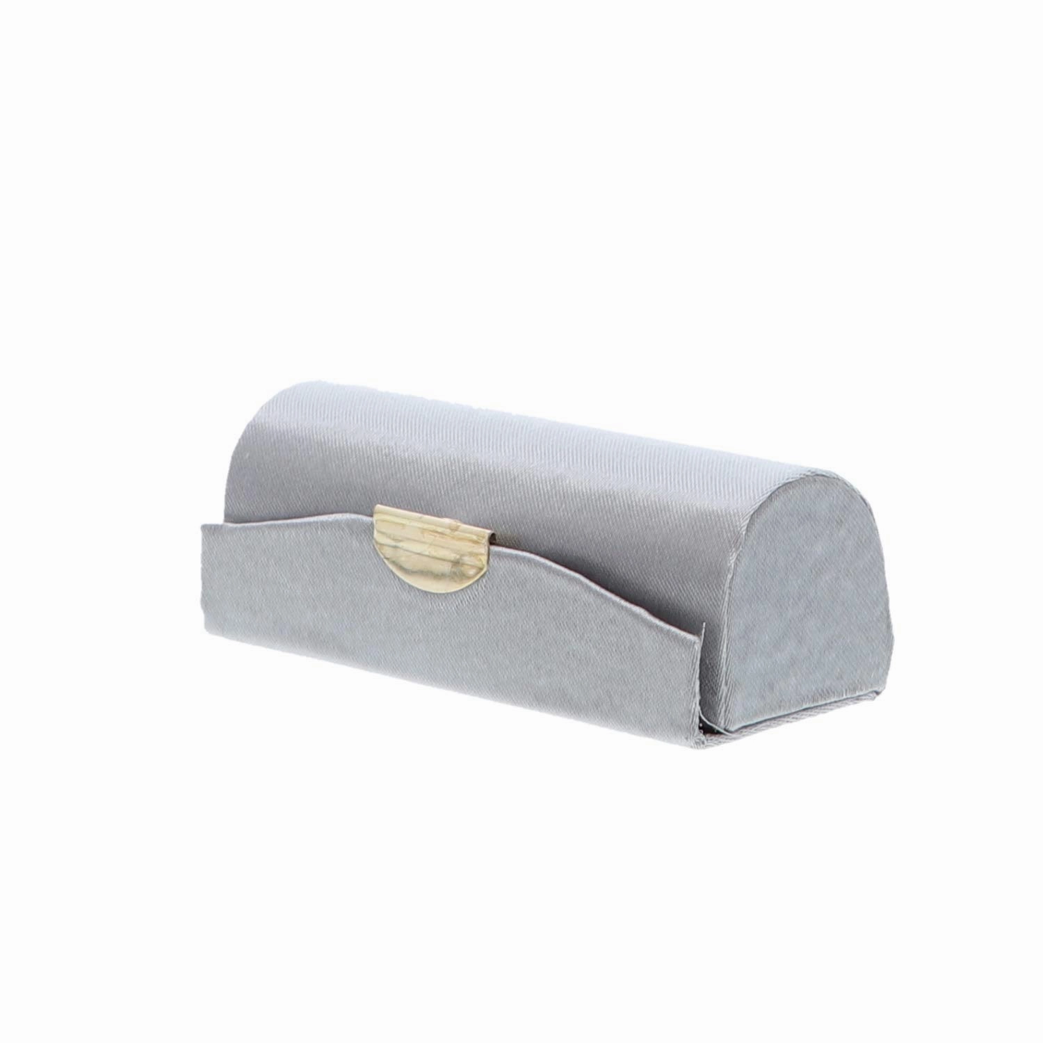 Motique Accessories Silver Solid Satin Ladies Lipstick Case With Mirror Purse Holder Set of 6