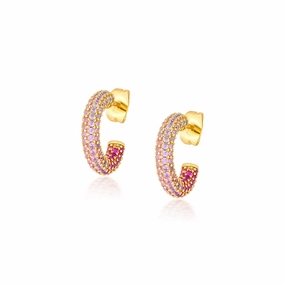 Multi Sparkle Chubby Hoop Earrings