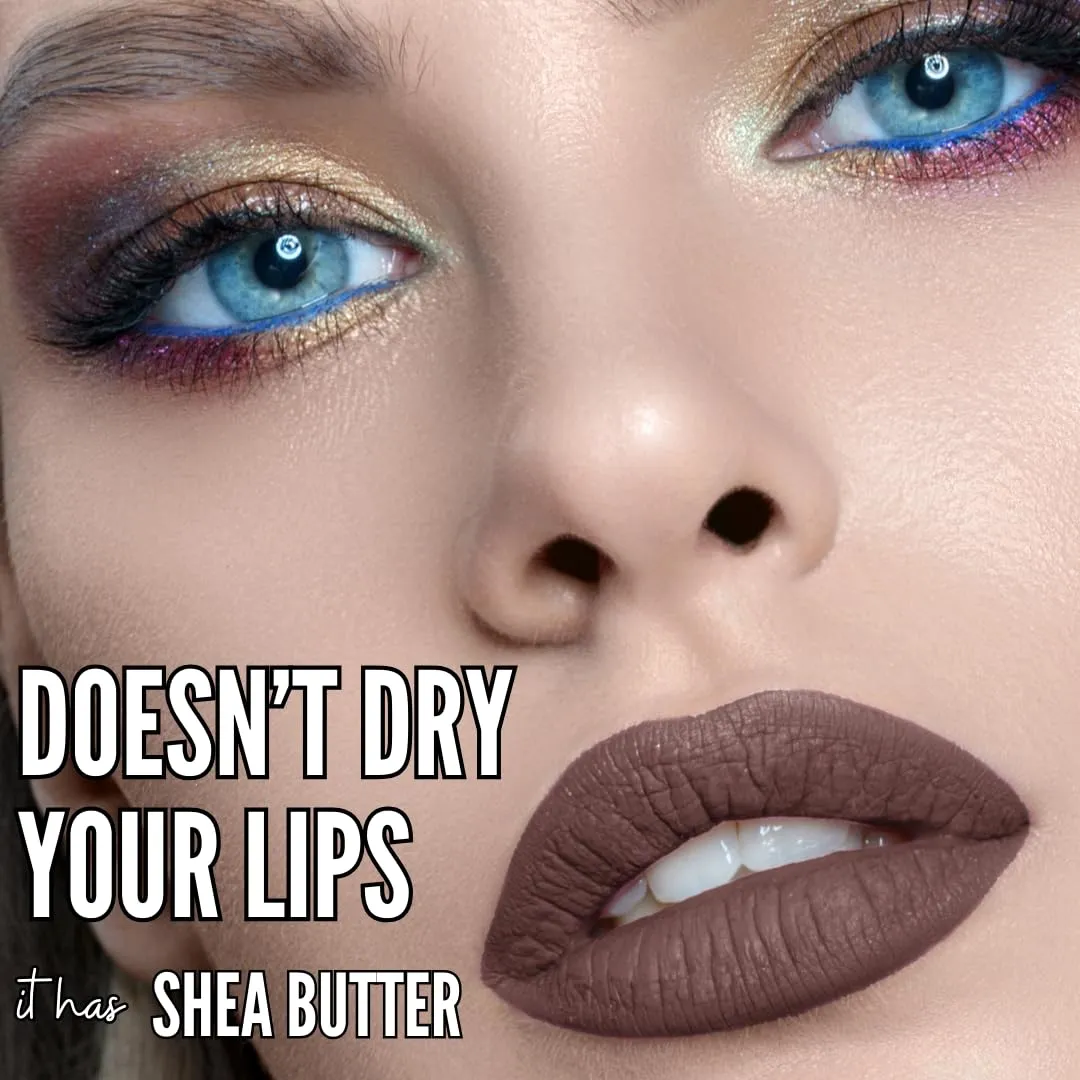 Mynena Brown Lip Stain Long-Lasting Waterproof | Lightweight Comfortable Non-Drying | High Pigment Intense Color Liquid Matte Lipstick | Paraben-Free Talc-Free Vegan & Cruelty-Free | Cyndia