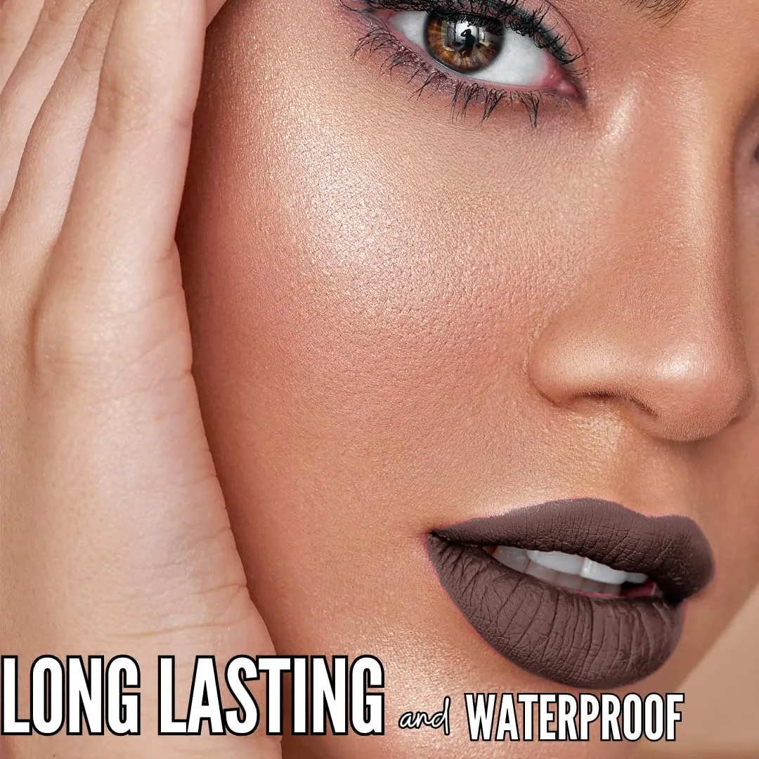 Mynena Brown Lip Stain Long-Lasting Waterproof | Lightweight Comfortable Non-Drying | High Pigment Intense Color Liquid Matte Lipstick | Paraben-Free Talc-Free Vegan & Cruelty-Free | Cyndia