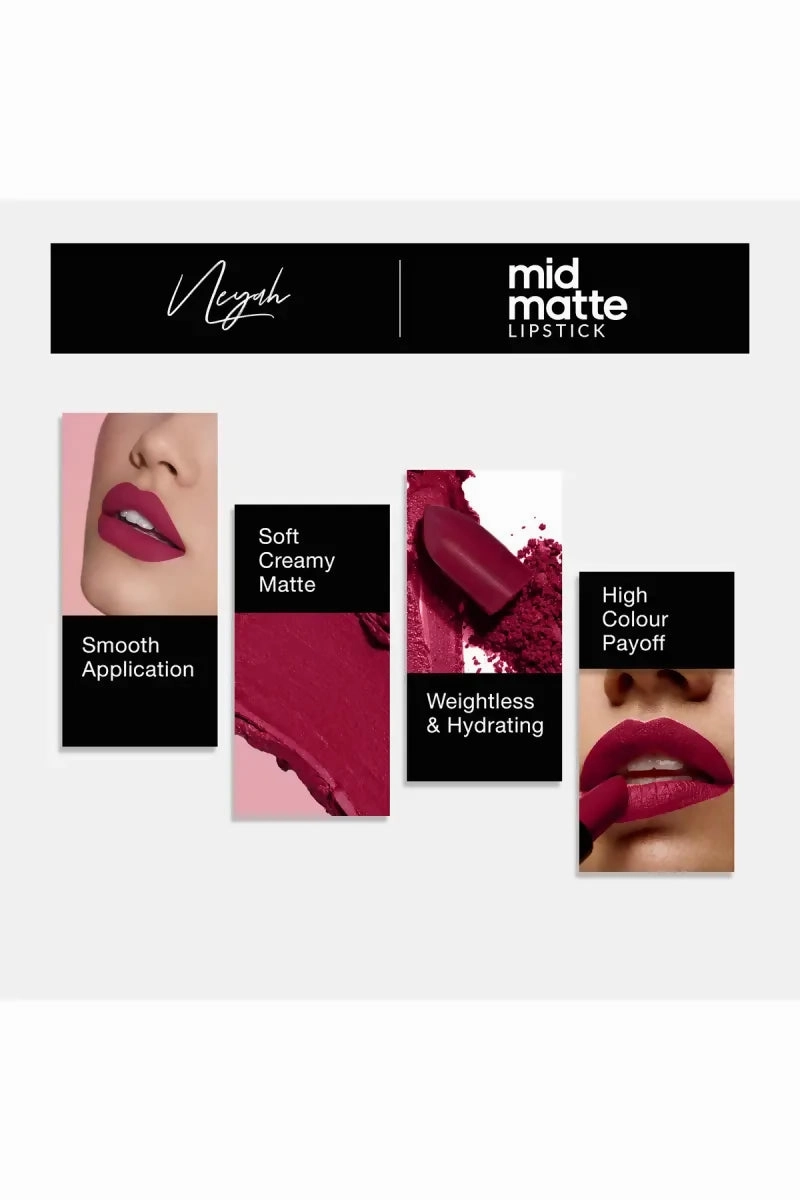 Neyah Mid Matte Lipstick - 4gm (Flamingo)