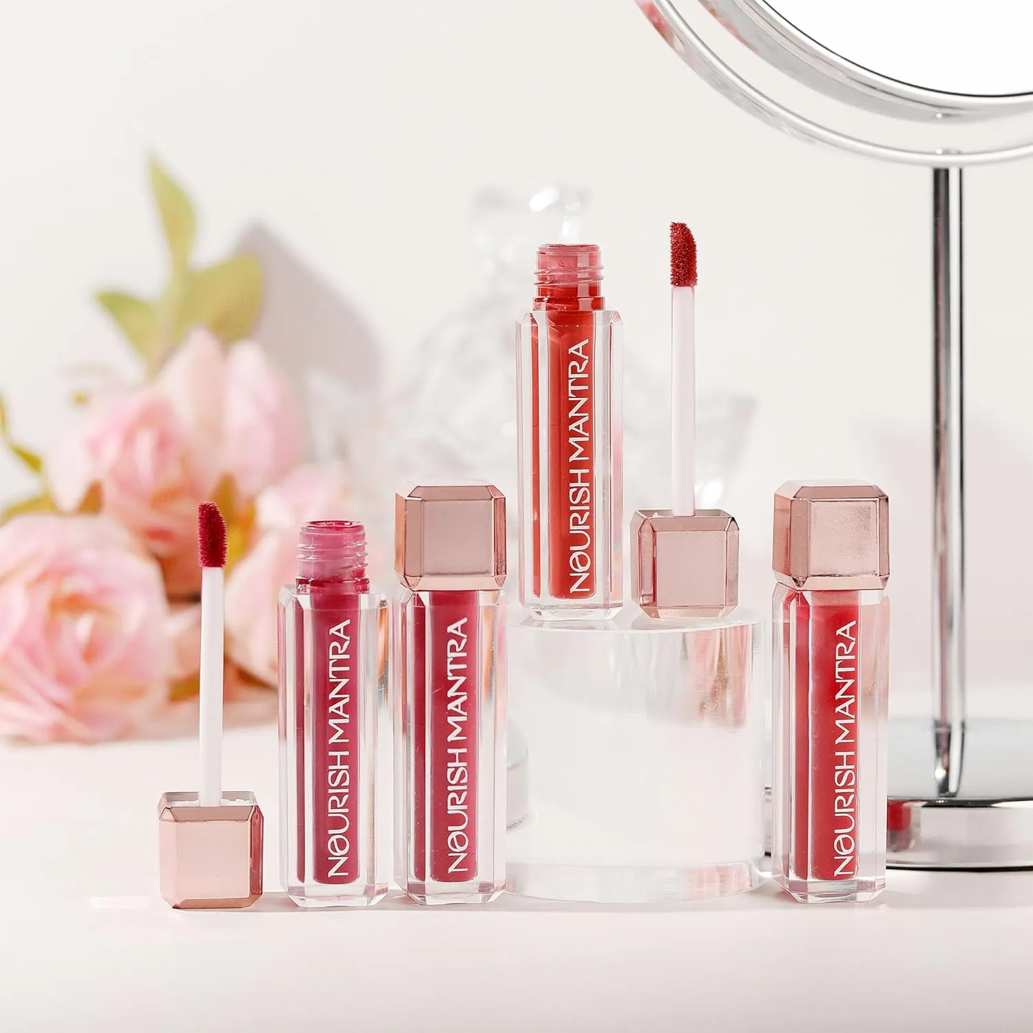 NOURISH MANTRA Spice & Shanti Lipstick (3.5ml)/ Creamy Matte Liquid Lipstick with SPF/Water Proof/Smudge Proof/Transfer Proof/Long Lasting/Suits All Skin Tones