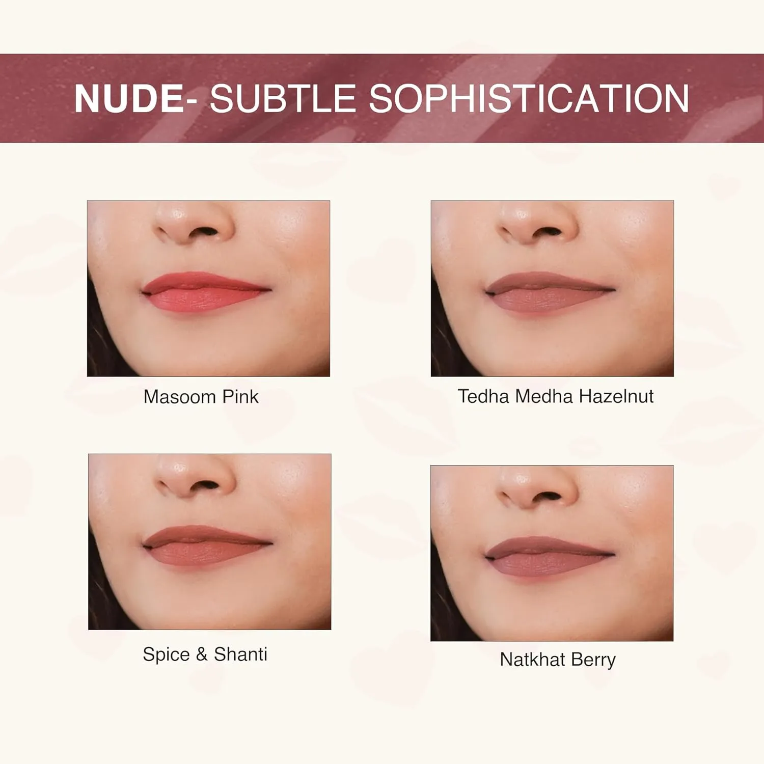 NOURISH MANTRA Spice & Shanti Lipstick (3.5ml)/ Creamy Matte Liquid Lipstick with SPF/Water Proof/Smudge Proof/Transfer Proof/Long Lasting/Suits All Skin Tones