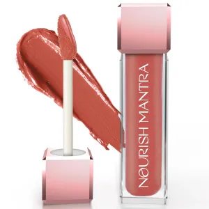 NOURISH MANTRA Spice & Shanti Lipstick (3.5ml)/ Creamy Matte Liquid Lipstick with SPF/Water Proof/Smudge Proof/Transfer Proof/Long Lasting/Suits All Skin Tones