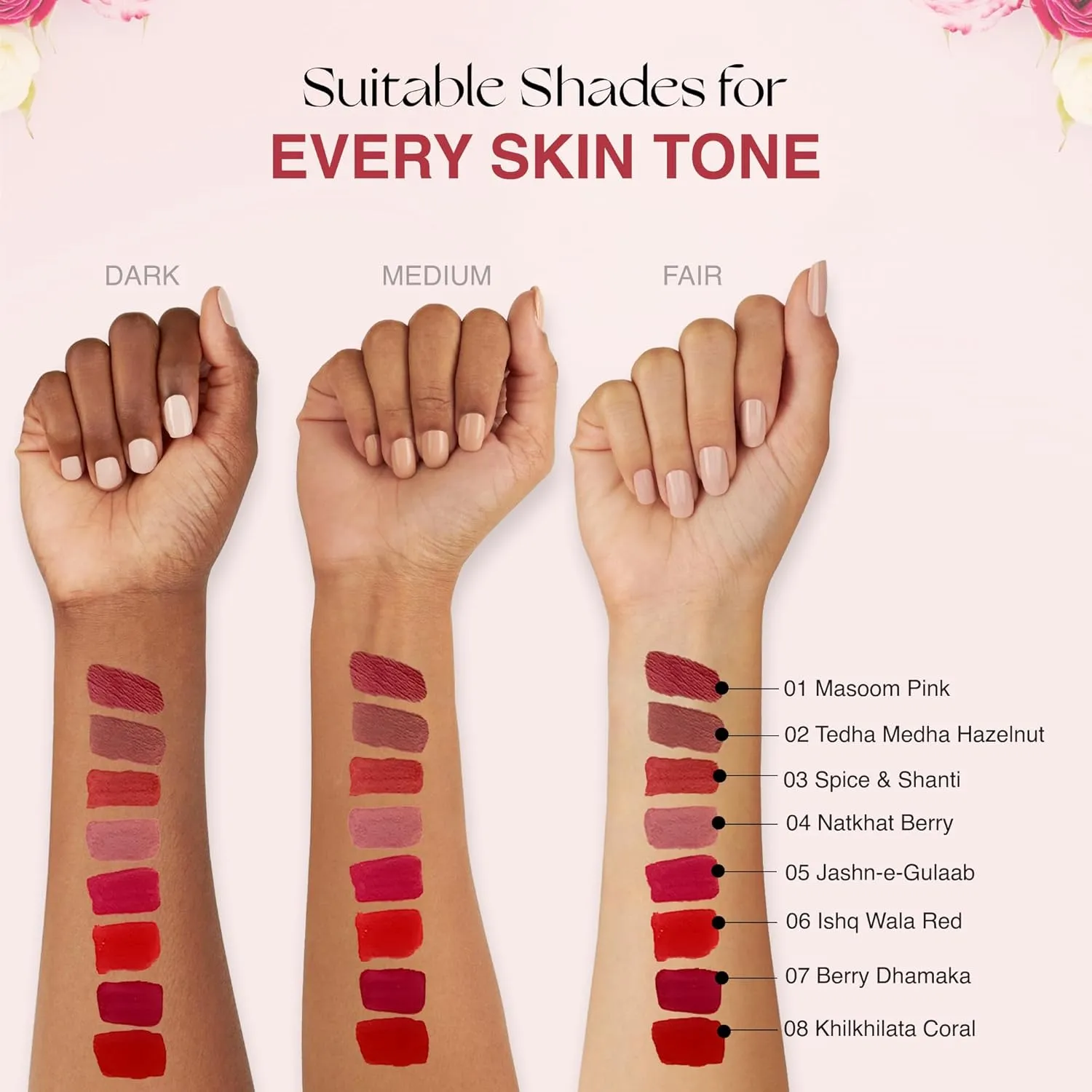 NOURISH MANTRA Spice & Shanti Lipstick (3.5ml)/ Creamy Matte Liquid Lipstick with SPF/Water Proof/Smudge Proof/Transfer Proof/Long Lasting/Suits All Skin Tones