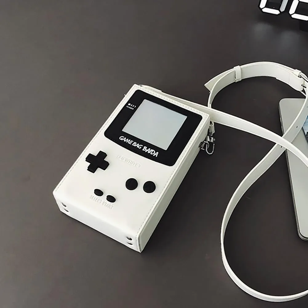 Novelty Controller Game Shaped Box Purse, Kawaii Mini Funny Fashion Shoulder Bag, Lightweight Leather Unique Crossbody Bag