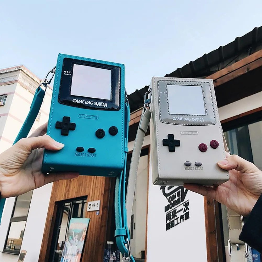 Novelty Controller Game Shaped Box Purse, Kawaii Mini Funny Fashion Shoulder Bag, Lightweight Leather Unique Crossbody Bag
