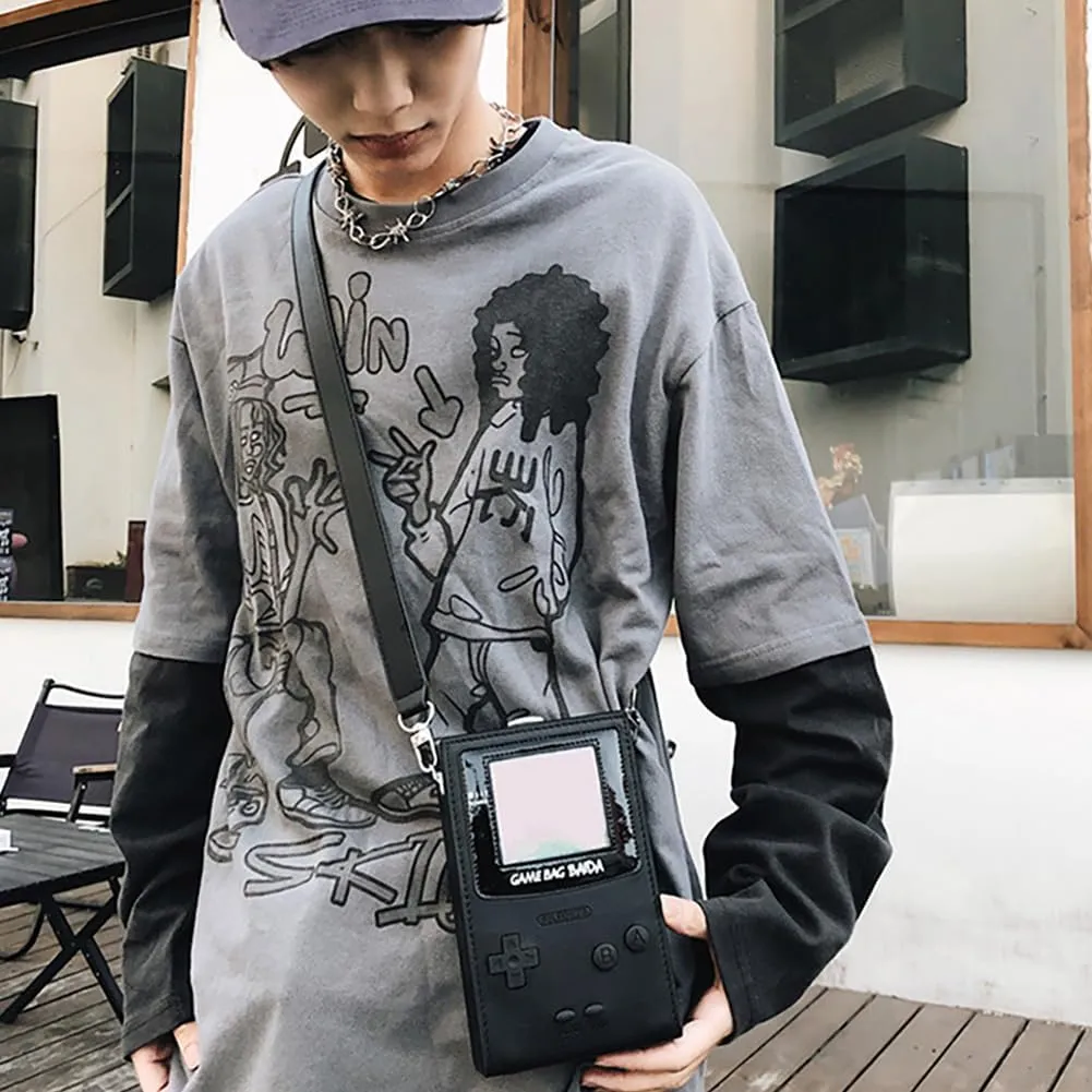 Novelty Controller Game Shaped Box Purse, Kawaii Mini Funny Fashion Shoulder Bag, Lightweight Leather Unique Crossbody Bag