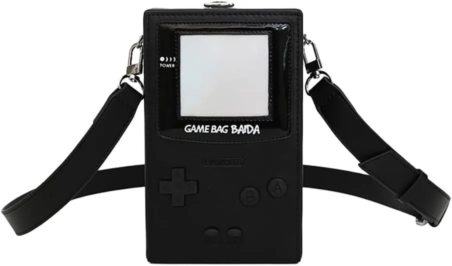 Novelty Controller Game Shaped Box Purse, Kawaii Mini Funny Fashion Shoulder Bag, Lightweight Leather Unique Crossbody Bag