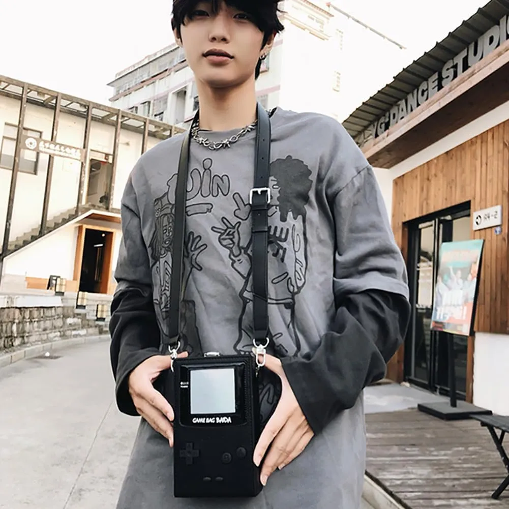 Novelty Controller Game Shaped Box Purse, Kawaii Mini Funny Fashion Shoulder Bag, Lightweight Leather Unique Crossbody Bag
