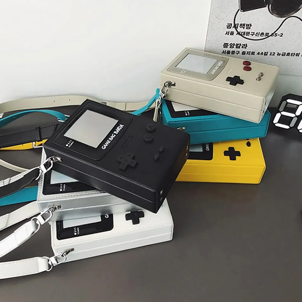 Novelty Controller Game Shaped Box Purse, Kawaii Mini Funny Fashion Shoulder Bag, Lightweight Leather Unique Crossbody Bag
