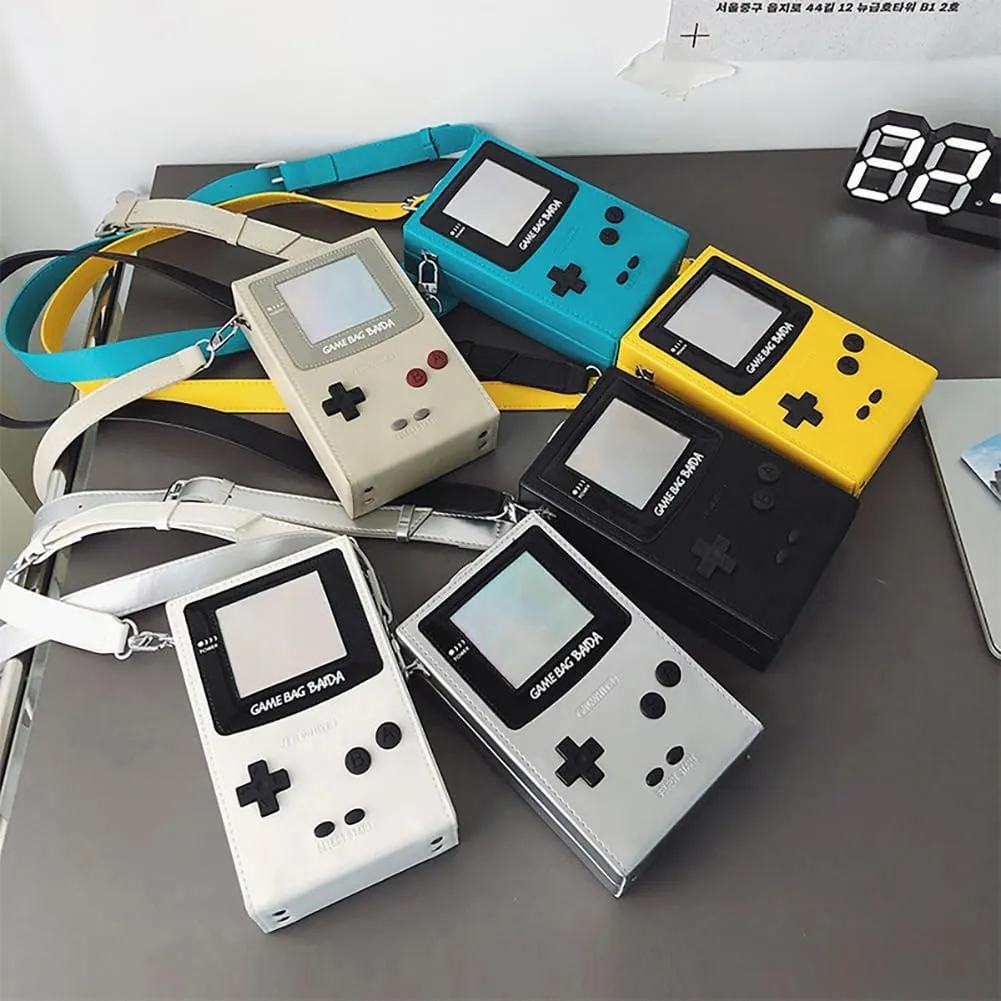 Novelty Controller Game Shaped Box Purse, Kawaii Mini Funny Fashion Shoulder Bag, Lightweight Leather Unique Crossbody Bag