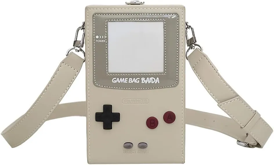Novelty Controller Game Shaped Box Purse, Kawaii Mini Funny Fashion Shoulder Bag, Lightweight Leather Unique Crossbody Bag