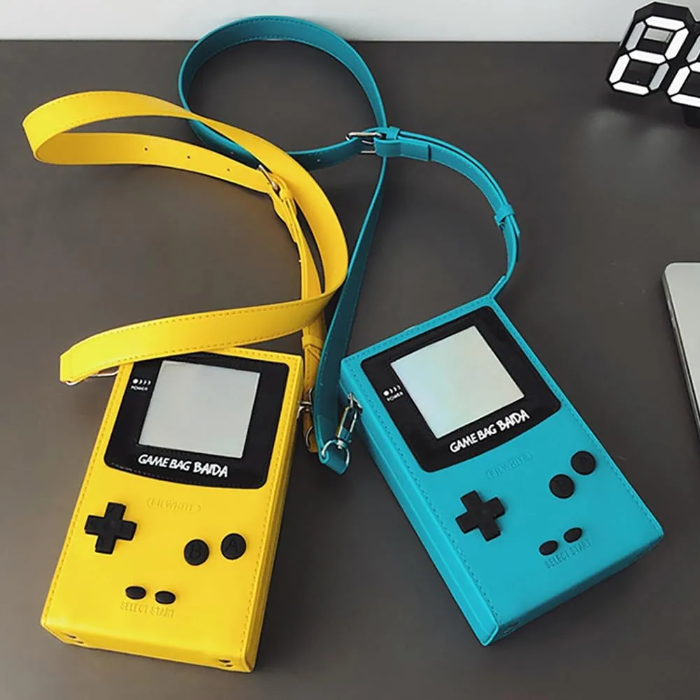 Novelty Controller Game Shaped Box Purse, Kawaii Mini Funny Fashion Shoulder Bag, Lightweight Leather Unique Crossbody Bag