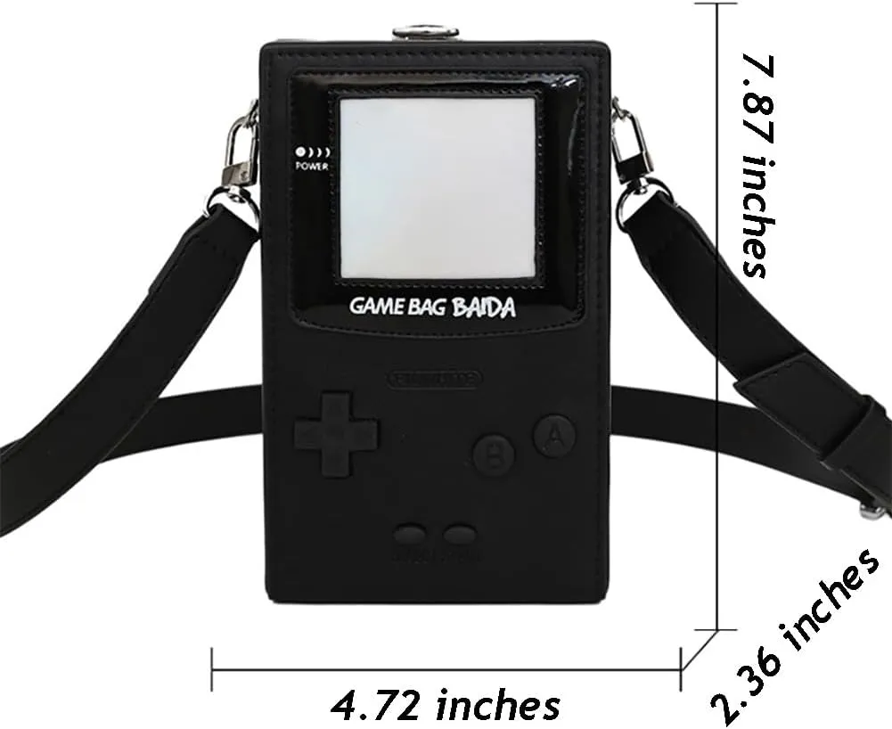 Novelty Controller Game Shaped Box Purse, Kawaii Mini Funny Fashion Shoulder Bag, Lightweight Leather Unique Crossbody Bag