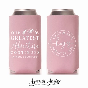 Our Greatest Adventure Continues - Tall Boy 16oz Wedding Can Cooler #163T