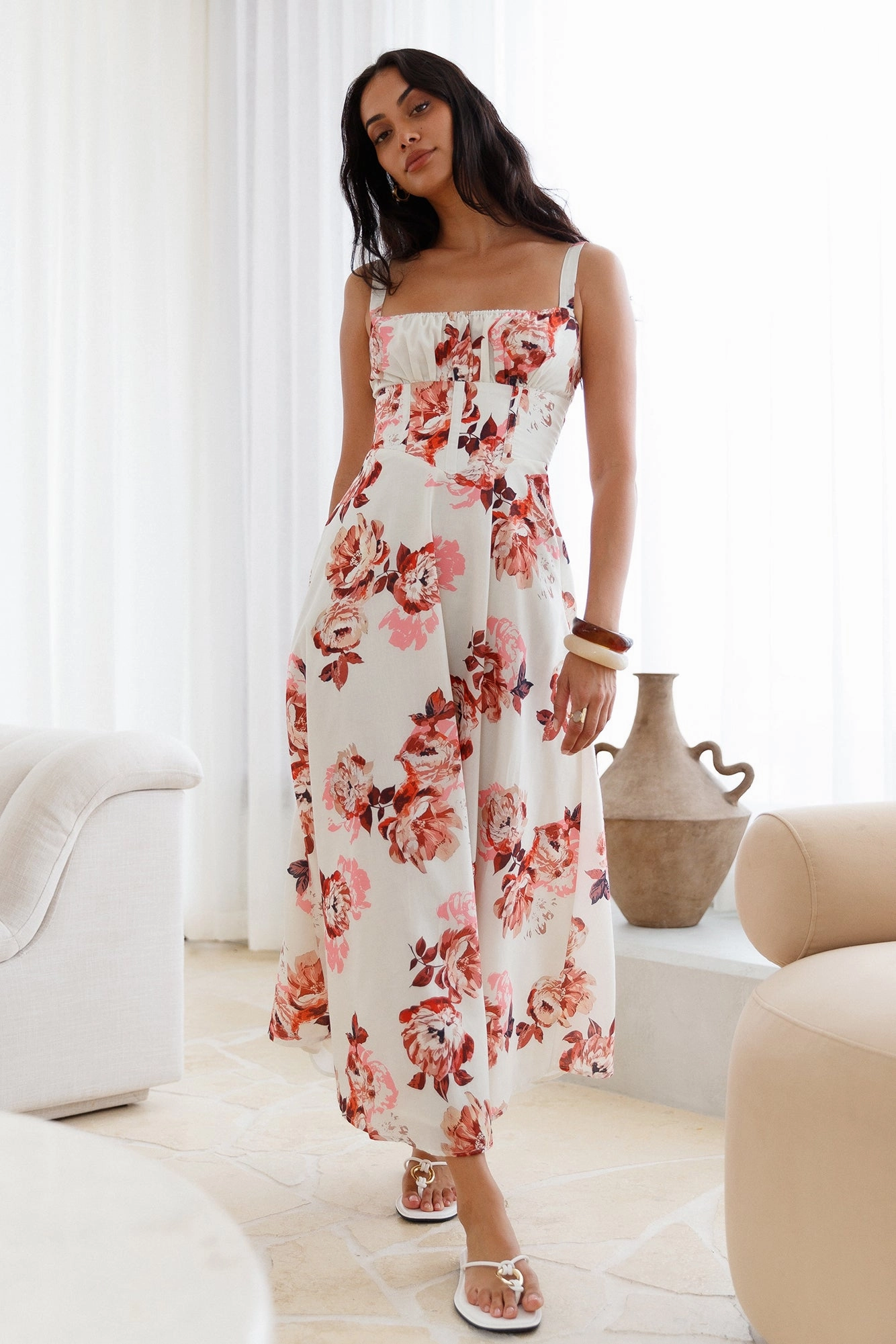 Palermo Mornings Midi Dress Cream