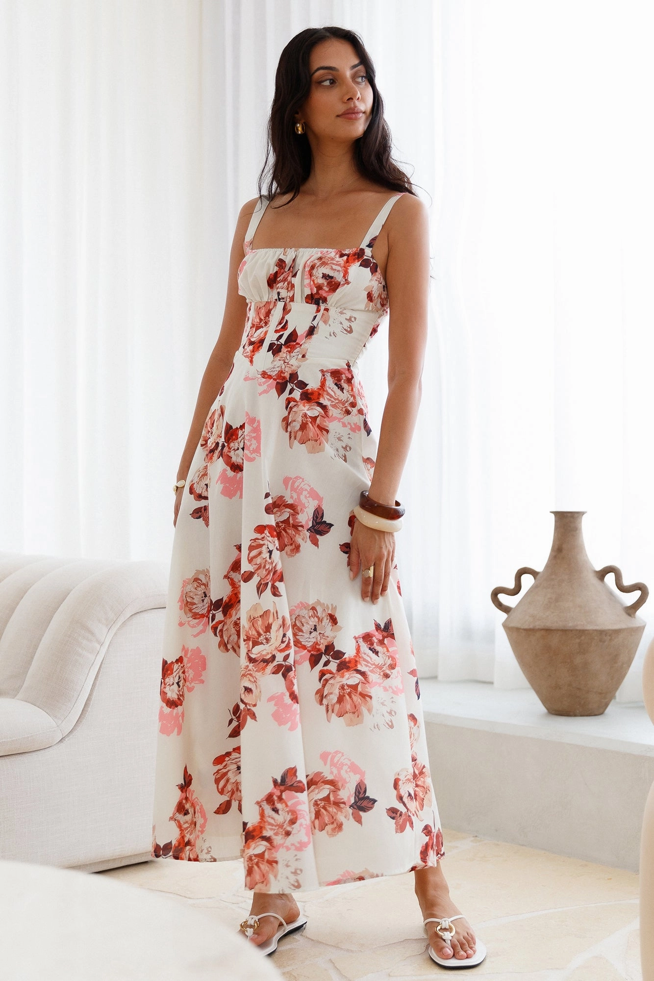 Palermo Mornings Midi Dress Cream