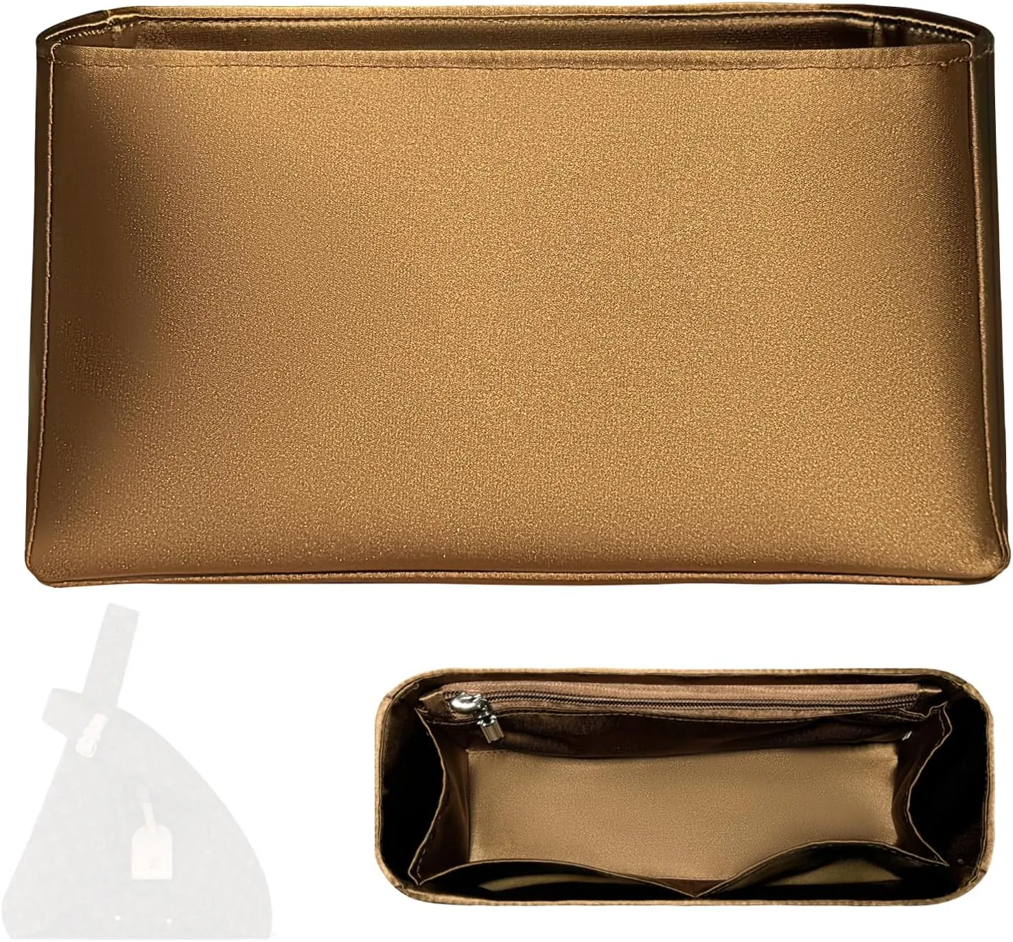 Purse Organizer Insert, Slim Satin Inner Liner Bag for LV Atlantis BB Handbag Organizer Insert Multiple Pouch Large Storage Bag Cosmetics Bag Organizer Insert (Style-01, atlantisBB)