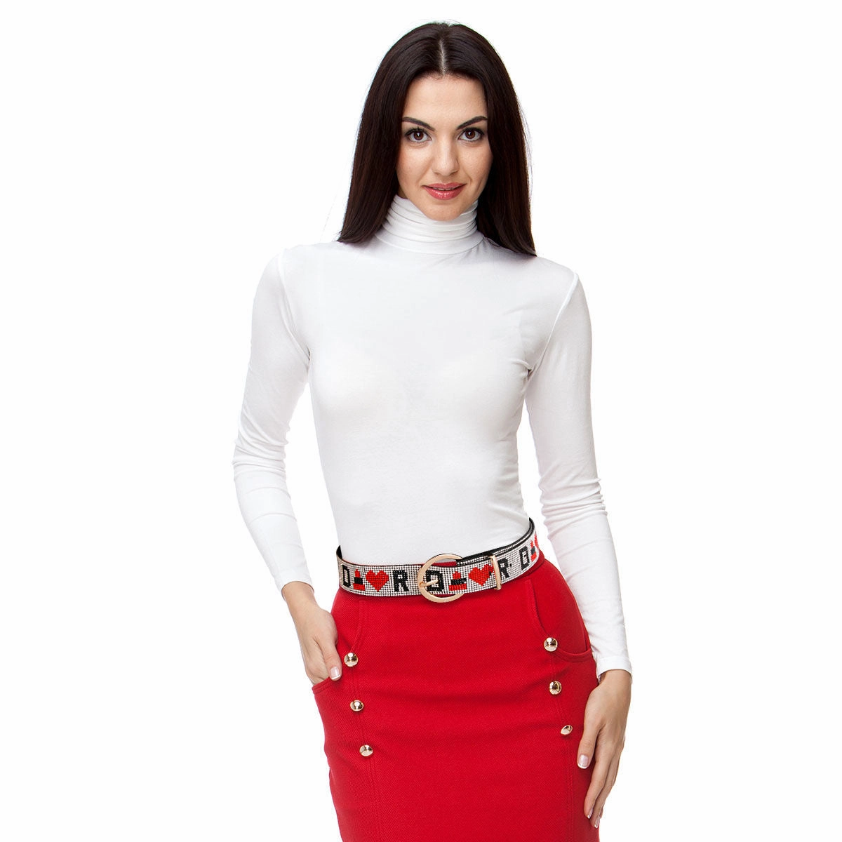 Ravishing Rhinestone Red Belt - Bespoke Inspired