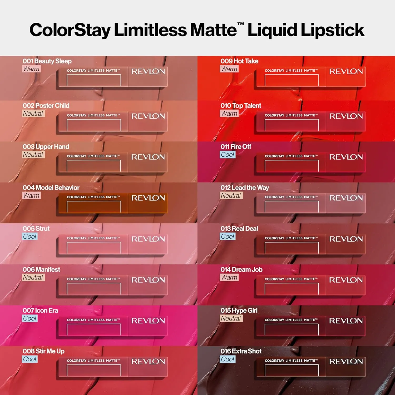 Revlon ColorStay Limitless Matte Liquid Lipstick, Vegan Formula, No-Budge, Longwear Lip Color, Long Lasting, Lightweight/Comfortable, Waterproof, 001 Beauty Sleep, 0.17 fl oz