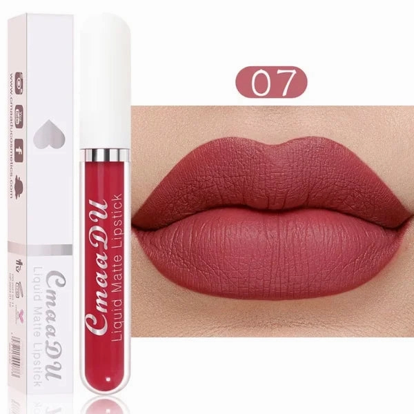 Sexy Long-Lasting Velvet Matte Lip Gloss – Liquid Lipstick for Women, Nonstick Cup, Waterproof Red Lip Makeup