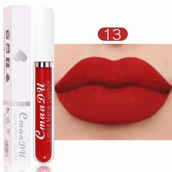 Sexy Long-Lasting Velvet Matte Lip Gloss – Liquid Lipstick for Women, Nonstick Cup, Waterproof Red Lip Makeup