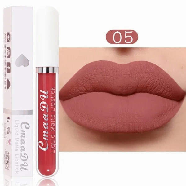 Sexy Long-Lasting Velvet Matte Lip Gloss – Liquid Lipstick for Women, Nonstick Cup, Waterproof Red Lip Makeup