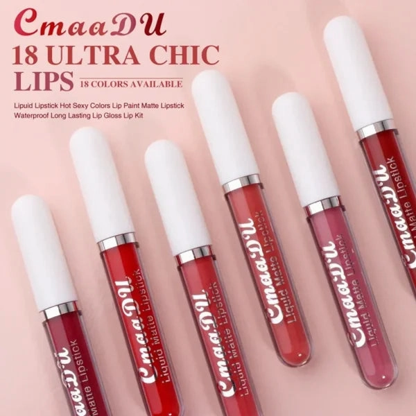 Sexy Long-Lasting Velvet Matte Lip Gloss – Liquid Lipstick for Women, Nonstick Cup, Waterproof Red Lip Makeup