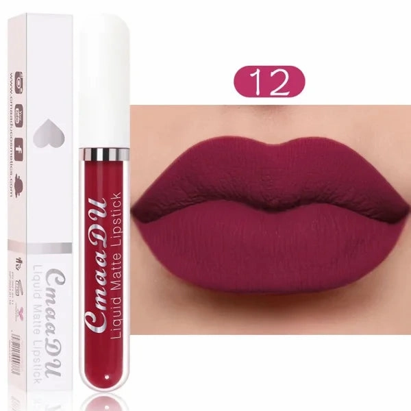 Sexy Long-Lasting Velvet Matte Lip Gloss – Liquid Lipstick for Women, Nonstick Cup, Waterproof Red Lip Makeup
