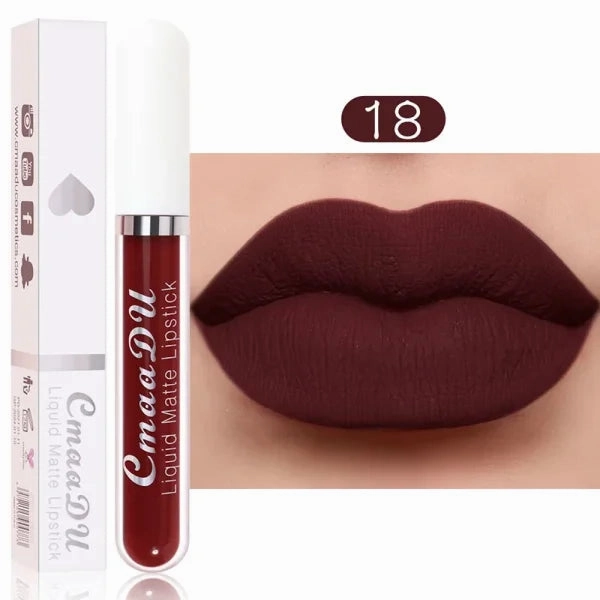 Sexy Long-Lasting Velvet Matte Lip Gloss – Liquid Lipstick for Women, Nonstick Cup, Waterproof Red Lip Makeup