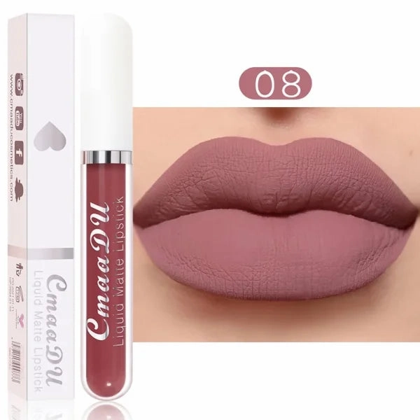 Sexy Long-Lasting Velvet Matte Lip Gloss – Liquid Lipstick for Women, Nonstick Cup, Waterproof Red Lip Makeup