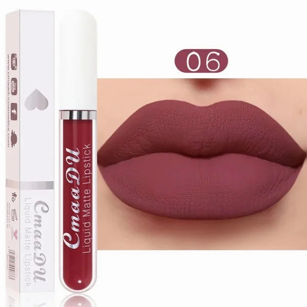 Sexy Long-Lasting Velvet Matte Lip Gloss – Liquid Lipstick for Women, Nonstick Cup, Waterproof Red Lip Makeup
