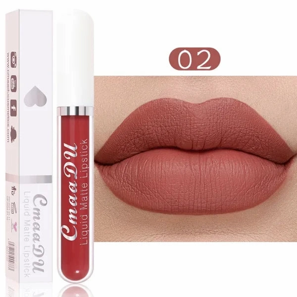 Sexy Long-Lasting Velvet Matte Lip Gloss – Liquid Lipstick for Women, Nonstick Cup, Waterproof Red Lip Makeup