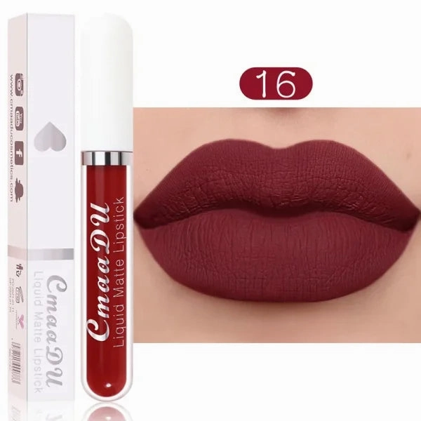 Sexy Long-Lasting Velvet Matte Lip Gloss – Liquid Lipstick for Women, Nonstick Cup, Waterproof Red Lip Makeup