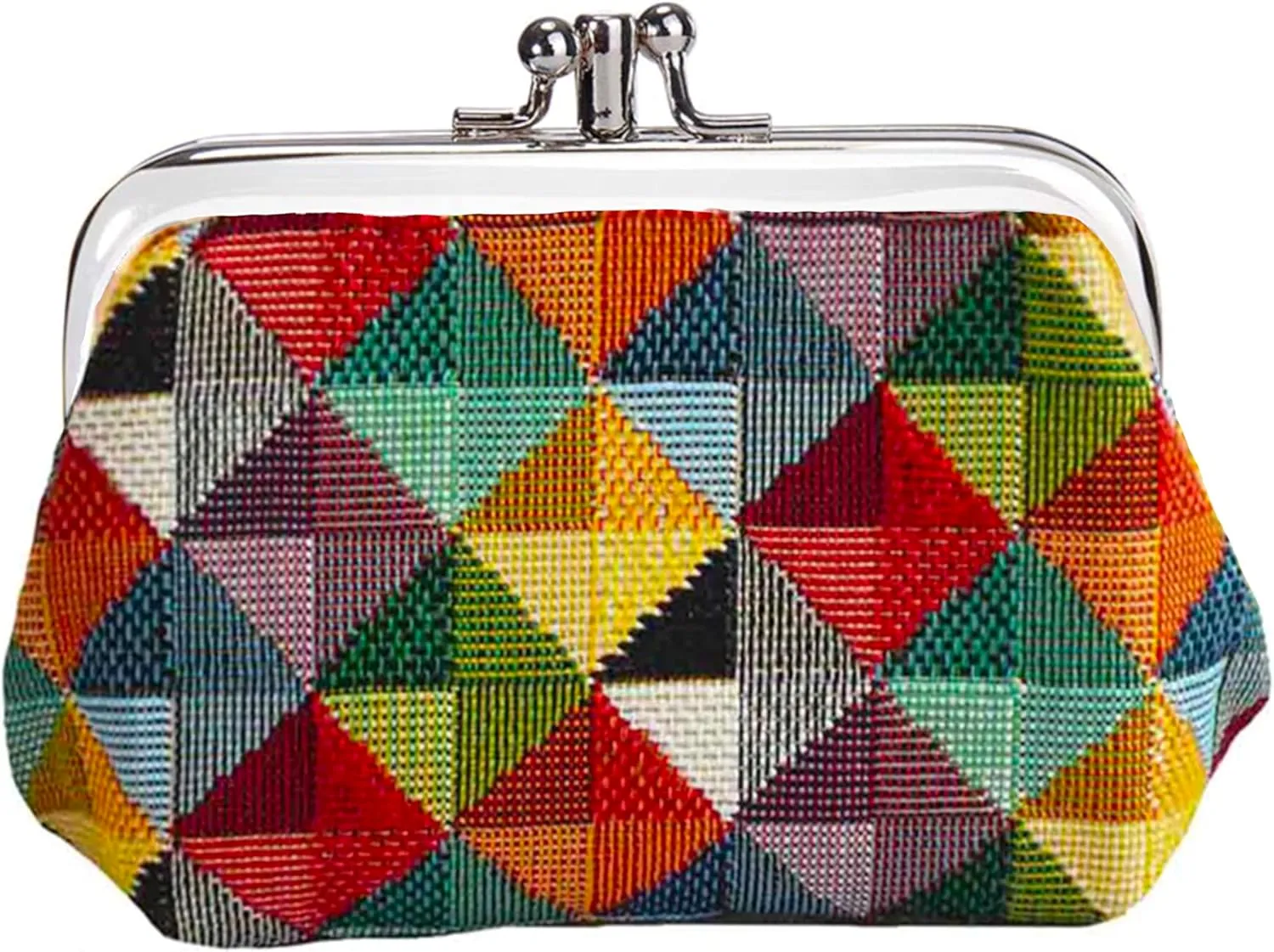 Signare Tapestry Double Pocket Change Pouch Kiss lock Coin Purse for Women